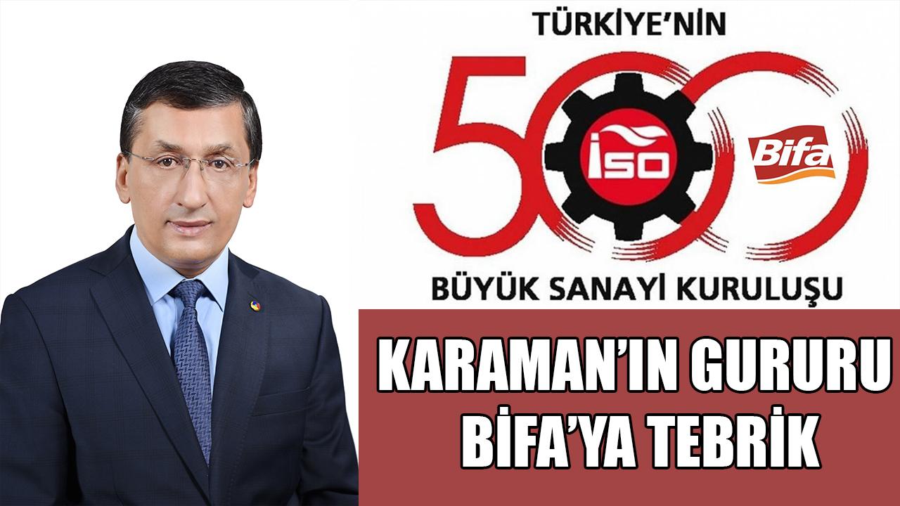 Karaman’ın gururu Bifa’ya tebrik