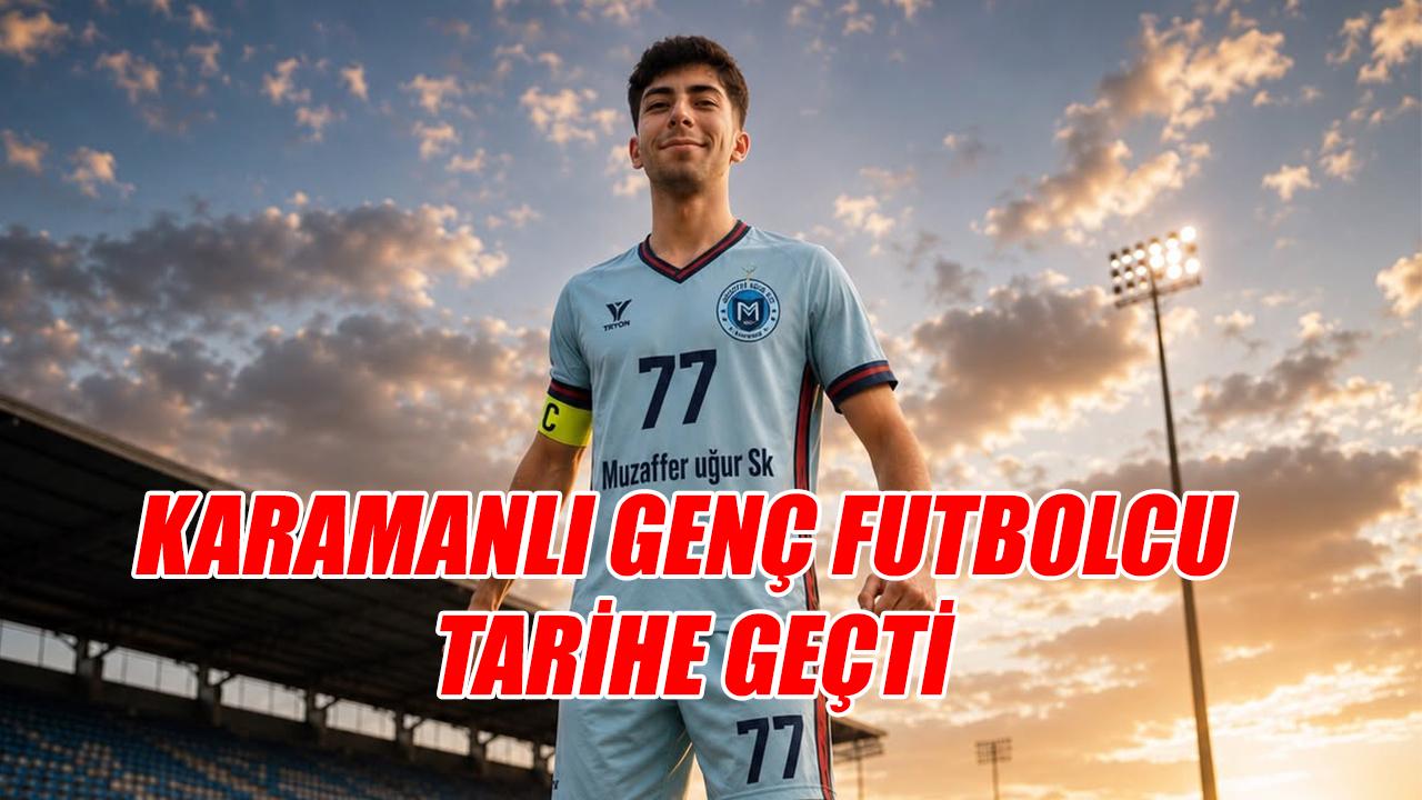 Karamanlı genç futbolcu tarihe geçti