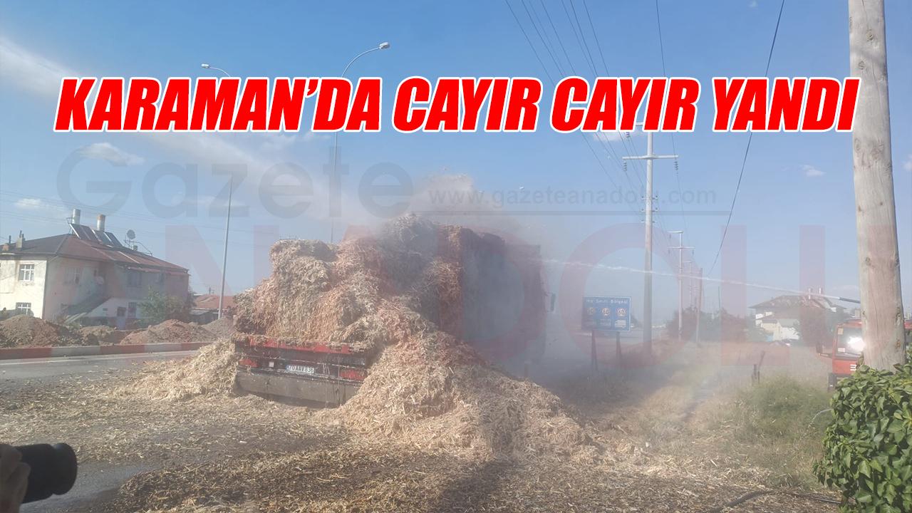 Karaman'da cayır cayır yandı